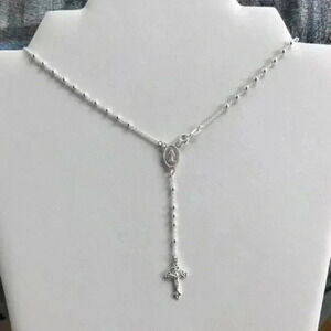 Cross Christ Rosary Catholic Penance Solid 925 Sterling Silver New NWT